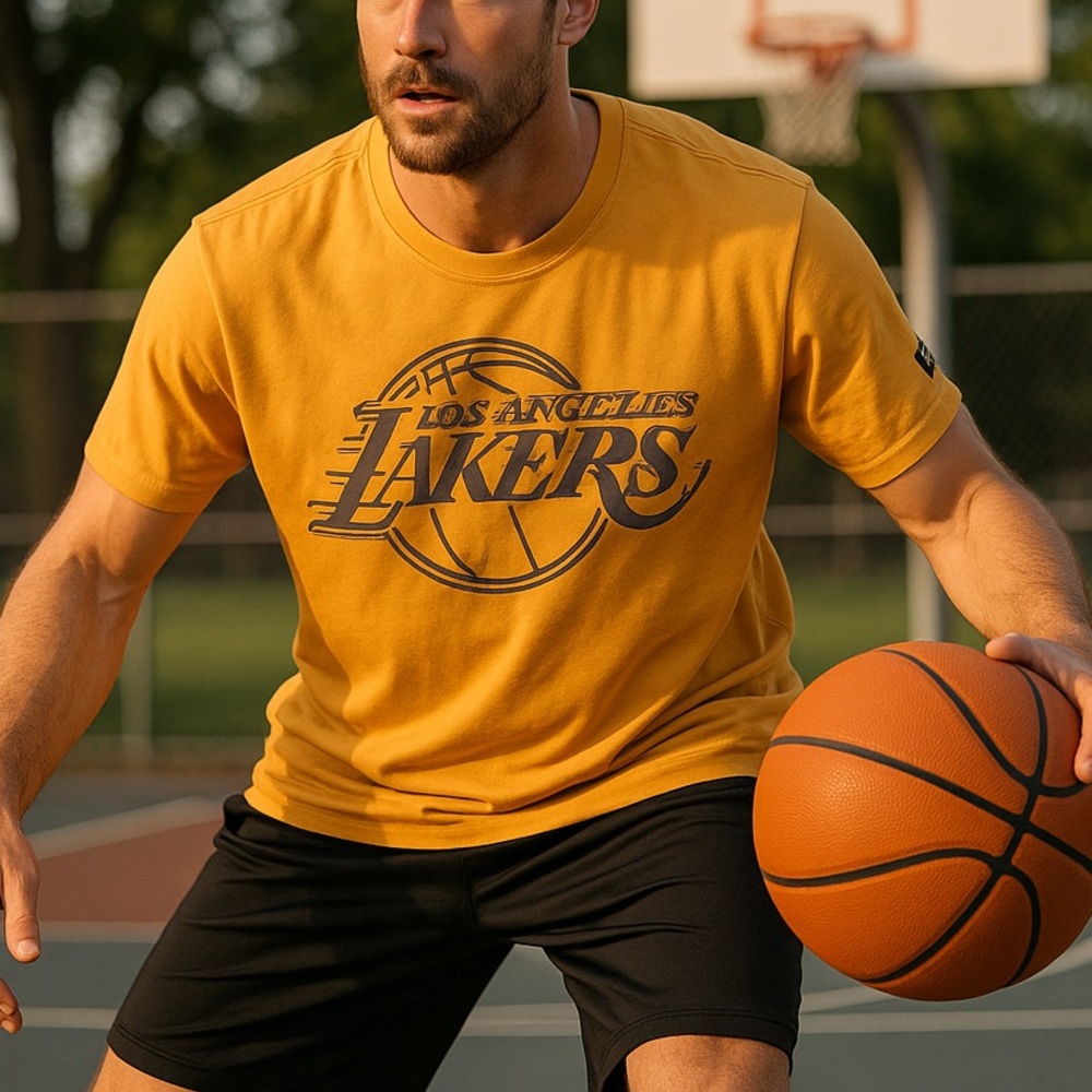 Fanatics Los Angeles Lakers Men’s XL T-Shirt Yellow NBA Basketball Kobe Bryant